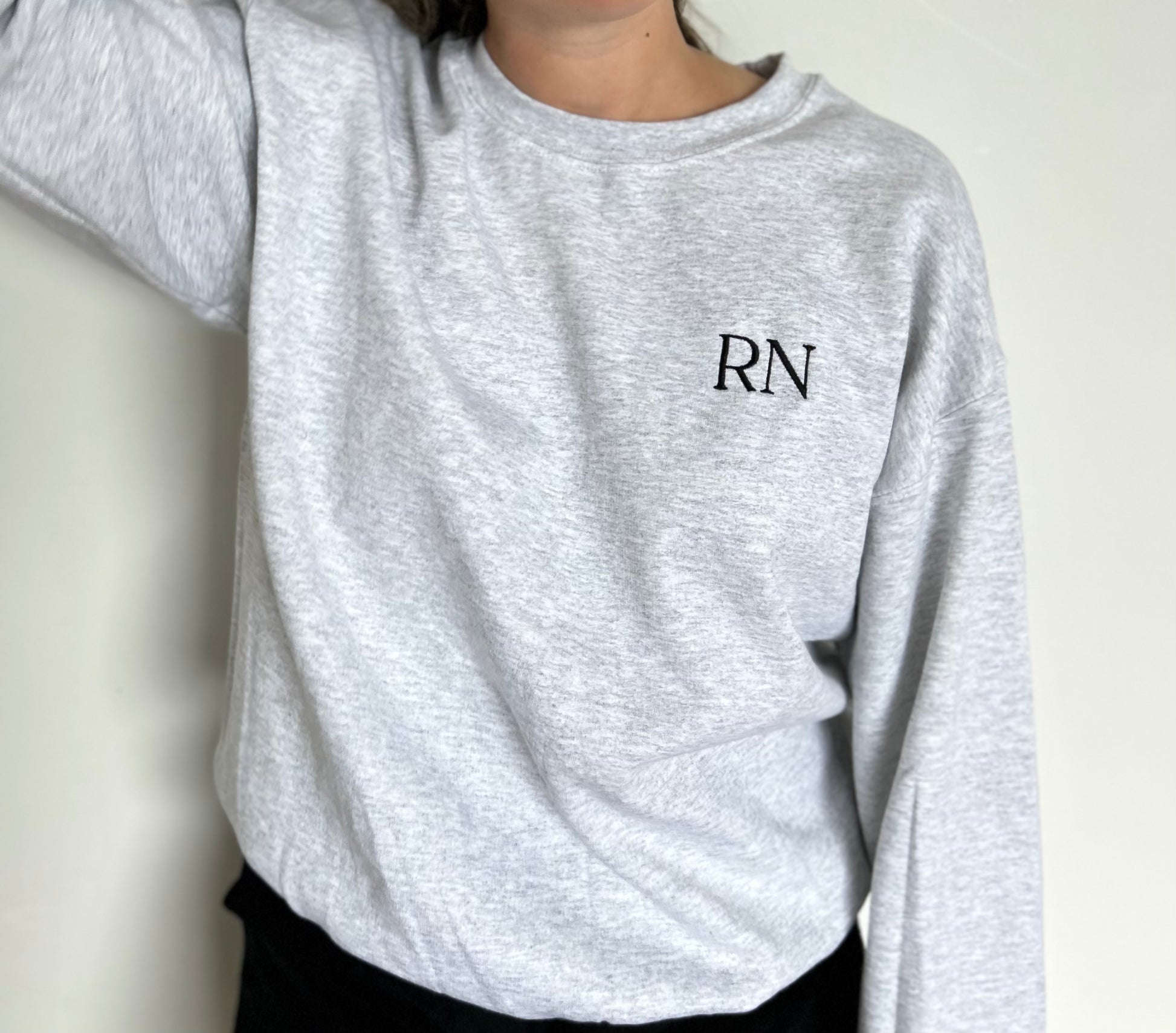 Core Crewneck in Ash for RN and LPN